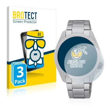 Face avant d’un emballage produit avec le logo de la marque BROTECT. À côté, l’appareil Seiko 5 Sports SRPH49K1 est représenté