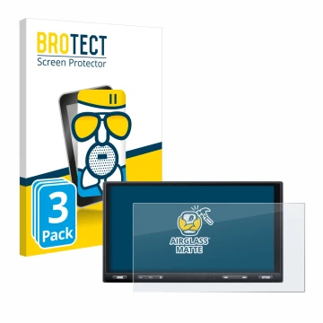 Face avant d’un emballage produit avec le logo de la marque BROTECT. À côté, l’appareil Sony XAV-AX5650 est représenté avec la