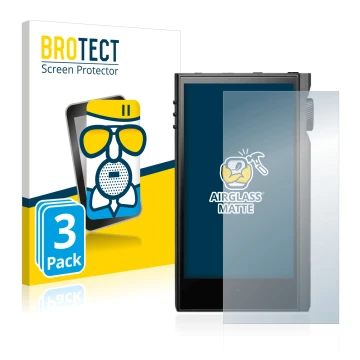 Face avant d’un emballage produit avec le logo de la marque BROTECT. À côté, l’appareil Astell&Kern Kann Max est représenté av