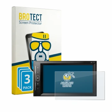 Face avant d’un emballage produit avec le logo de la marque BROTECT. À côté, l’appareil Pioneer AVH-A240DAB est représenté ave