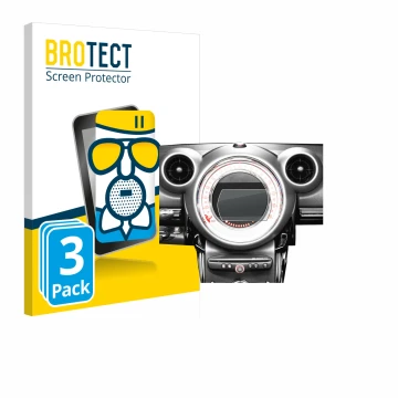 Face avant d’un emballage produit avec le logo de la marque BROTECT. À côté, l’appareil Mini Countryman R60 2010-2016 Infotain