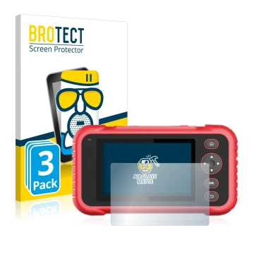 Face avant d’un emballage produit avec le logo de la marque BROTECT. À côté, l’appareil Launch CRP 123 / 129 EVO est représent