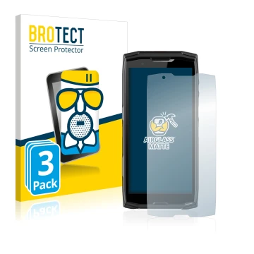 Face avant d’un emballage produit avec le logo de la marque BROTECT. À côté, l’appareil Crosscall Core-X5 est représenté avec 