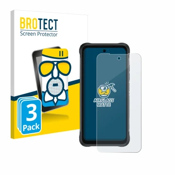 Face avant d’un emballage produit avec le logo de la marque BROTECT. À côté, l’appareil Umidigi Bison 2 est représenté avec la