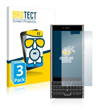 Face avant d’un emballage produit avec le logo de la marque BROTECT. À côté, l’appareil Unihertz Titan Slim est représenté ave