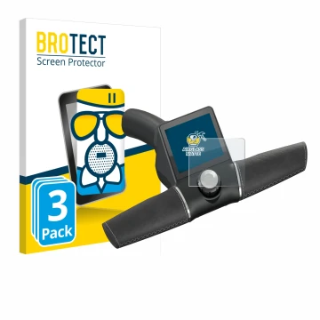 Face avant d’un emballage produit avec le logo de la marque BROTECT. À côté, l’appareil Motocaddy M3 GPS Electric Trolley 2022