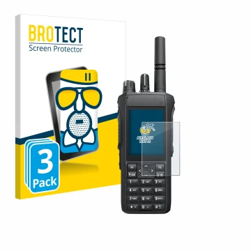 Face avant d’un emballage produit avec le logo de la marque BROTECT. À côté, l’appareil Motorola R7 est représenté avec la pro