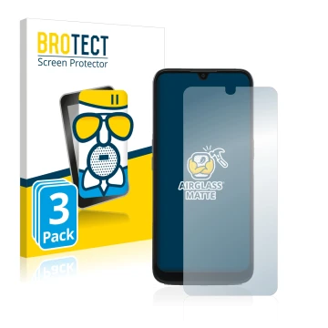 Face avant d’un emballage produit avec le logo de la marque BROTECT. À côté, l’appareil Doro 8100 PLUS est représenté avec la 