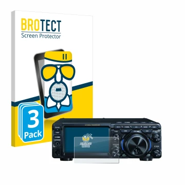 Face avant d’un emballage produit avec le logo de la marque BROTECT. À côté, l’appareil Yaesu FT-710 est représenté avec la pr