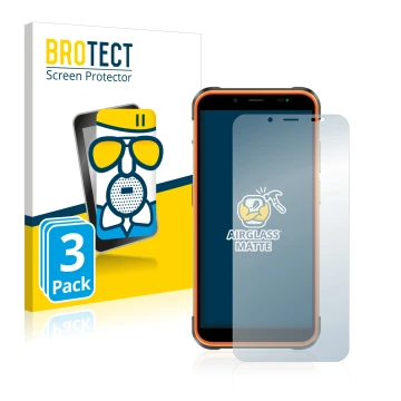 Face avant d’un emballage produit avec le logo de la marque BROTECT. À côté, l’appareil Ulefone Power Armor 16 Pro est représe