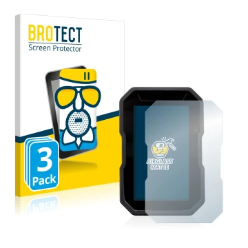 Face avant d’un emballage produit avec le logo de la marque BROTECT. À côté, l’appareil Ducati DesertX 2022 est représenté ave