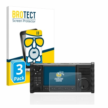Face avant d’un emballage produit avec le logo de la marque BROTECT. À côté, l’appareil Xiegu X6100 HF-Transceiver est représe