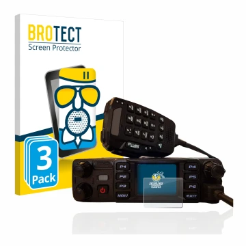Face avant d’un emballage produit avec le logo de la marque BROTECT. À côté, l’appareil AnyTone AT-D578UV plus est représenté 