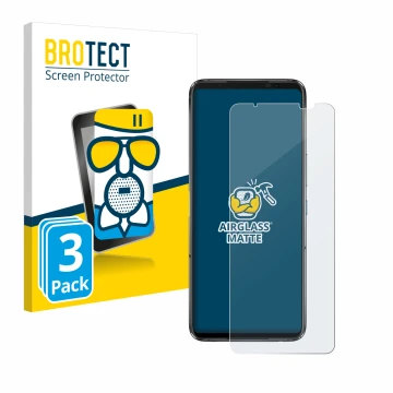Face avant d’un emballage produit avec le logo de la marque BROTECT. À côté, l’appareil ASUS ROG Phone 7 Ultimate est représen