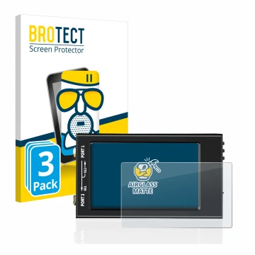 Face avant d’un emballage produit avec le logo de la marque BROTECT. À côté, l’appareil SDRGEEK NanoVNA-F V2 est représenté av