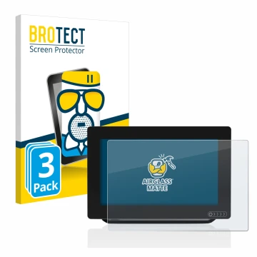 Face avant d’un emballage produit avec le logo de la marque BROTECT. À côté, l’appareil Raymarine Axiom 9 est représenté avec 