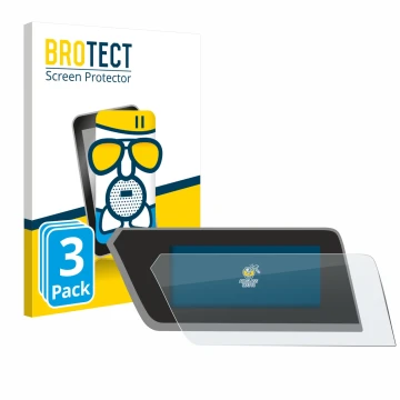 Face avant d’un emballage produit avec le logo de la marque BROTECT. À côté, l’appareil BMW 1 F40 2023 est représenté avec la 