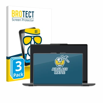 Face avant d’un emballage produit avec le logo de la marque BROTECT. À côté, l’appareil Lenovo Yoga 7 Gen 8 14