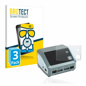 Face avant d’un emballage produit avec le logo de la marque BROTECT. À côté, l’appareil SkyRc D200 neo est représenté avec la 