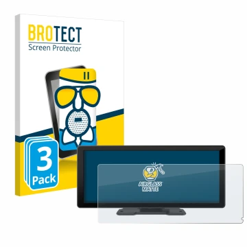 Face avant d’un emballage produit avec le logo de la marque BROTECT. À côté, l’appareil Carpuride W103 10.3