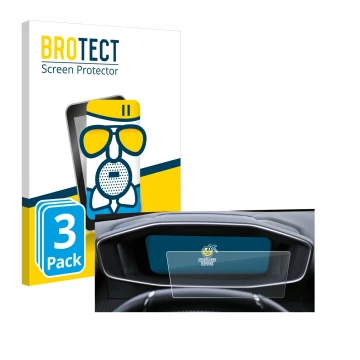 Face avant d’un emballage produit avec le logo de la marque BROTECT. À côté, l’appareil Peugeot 2008 2022 Cockpit est représen