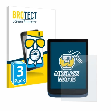 Face avant d’un emballage produit avec le logo de la marque BROTECT. À côté, l’appareil Vivlio InkPad 3 est représenté avec la