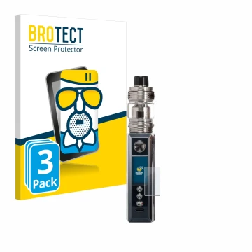 Face avant d’un emballage produit avec le logo de la marque BROTECT. À côté, l’appareil Voopoo Drag M100S est représenté avec 