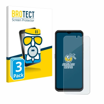 Face avant d’un emballage produit avec le logo de la marque BROTECT. À côté, l’appareil Ulefone Armor 17 Pro est représenté av