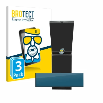 Face avant d’un emballage produit avec le logo de la marque BROTECT. À côté, l’appareil ASUS ROG Zephyrus Duo 16 2023 (Touch B