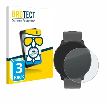 Face avant d’un emballage produit avec le logo de la marque BROTECT. À côté, l’appareil Shot Scope G5 GPS Watch est représenté
