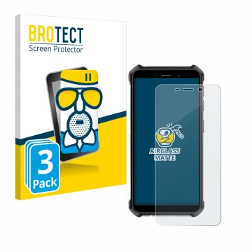 Face avant d’un emballage produit avec le logo de la marque BROTECT. À côté, l’appareil Ulefone Armor X12 Pro est représenté a