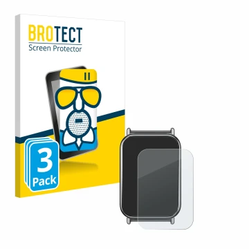 Face avant d’un emballage produit avec le logo de la marque BROTECT. À côté, l’appareil Xiaomi Mi Band 8 Pro est représenté av