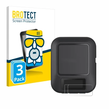 Face avant d’un emballage produit avec le logo de la marque BROTECT. À côté, l’appareil Garmin inReach Messenger est représent