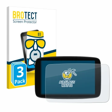 Face avant d’un emballage produit avec le logo de la marque BROTECT. À côté, l’appareil TomTom GO Superior 7