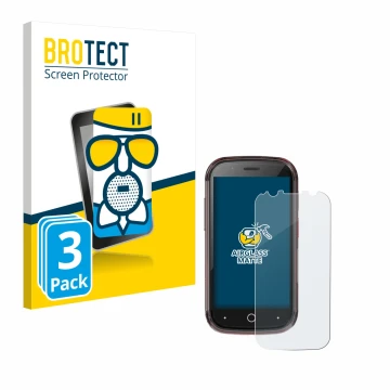 Face avant d’un emballage produit avec le logo de la marque BROTECT. À côté, l’appareil Unihertz Jelly Star est représenté ave