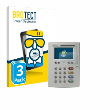Face avant d’un emballage produit avec le logo de la marque BROTECT. À côté, l’appareil ingenico eHealth ORGA Neo 6141 est rep