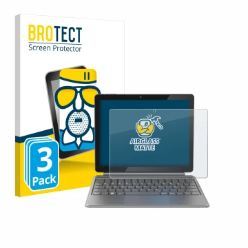 Face avant d’un emballage produit avec le logo de la marque BROTECT. À côté, l’appareil Alldocube iWork 20 Pro est représenté 