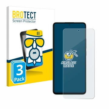 Face avant d’un emballage produit avec le logo de la marque BROTECT. À côté, l’appareil Xiaomi 13T est représenté avec la prot