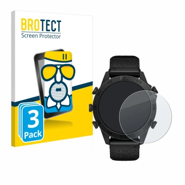 Face avant d’un emballage produit avec le logo de la marque BROTECT. À côté, l’appareil Garmin Marq Commander Gen 2 est représ