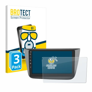 Face avant d’un emballage produit avec le logo de la marque BROTECT. À côté, l’appareil Topway Android CarPlay (9