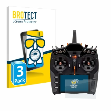 Face avant d’un emballage produit avec le logo de la marque BROTECT. À côté, l’appareil Spektrum NX20 est représenté avec la p