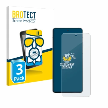 Face avant d’un emballage produit avec le logo de la marque BROTECT. À côté, l’appareil Vivo iQOO 12 est représenté avec la pr