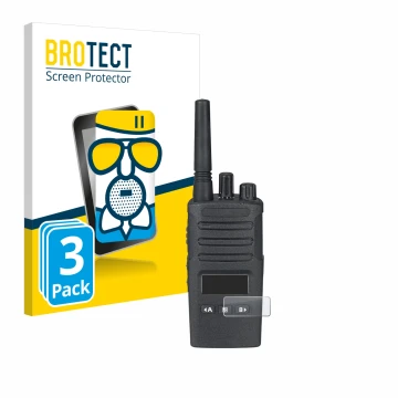 Face avant d’un emballage produit avec le logo de la marque BROTECT. À côté, l’appareil Motorola XT460 est représenté avec la 