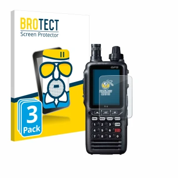 Face avant d’un emballage produit avec le logo de la marque BROTECT. À côté, l’appareil Yaesu FTA-850L est représenté avec la 