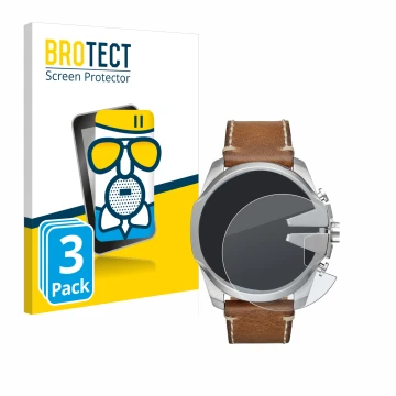 Face avant d’un emballage produit avec le logo de la marque BROTECT. À côté, l’appareil Diesel Mega Chief est représenté avec 