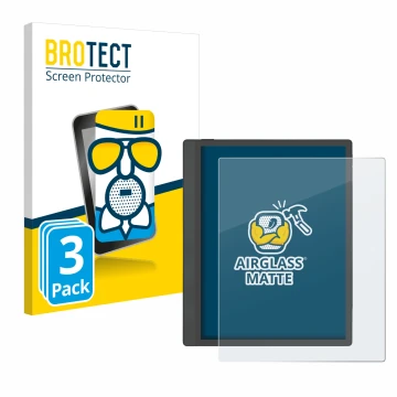 Face avant d’un emballage produit avec le logo de la marque BROTECT. À côté, l’appareil Boox Tab Ultra C Pro est représenté av