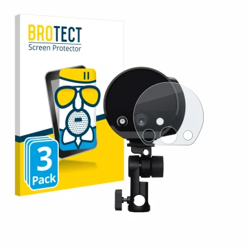Face avant d’un emballage produit avec le logo de la marque BROTECT. À côté, l’appareil Profoto B10X est représenté avec la pr
