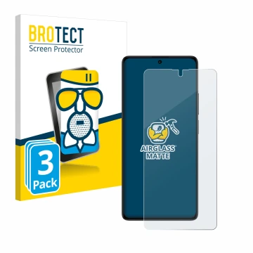 Face avant d’un emballage produit avec le logo de la marque BROTECT. À côté, l’appareil Xiaomi Redmi Note 13 5G est représenté