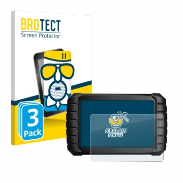 Face avant d’un emballage produit avec le logo de la marque BROTECT. À côté, l’appareil iCarsoft CR Max BT (2024) est représen