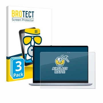 Face avant d’un emballage produit avec le logo de la marque BROTECT. À côté, l’appareil Dell Inspiron 16 7640 2-in-1 est repré